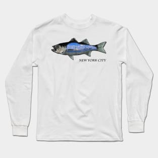 Striper fishing BY Statue of Liberty Long Sleeve T-Shirt